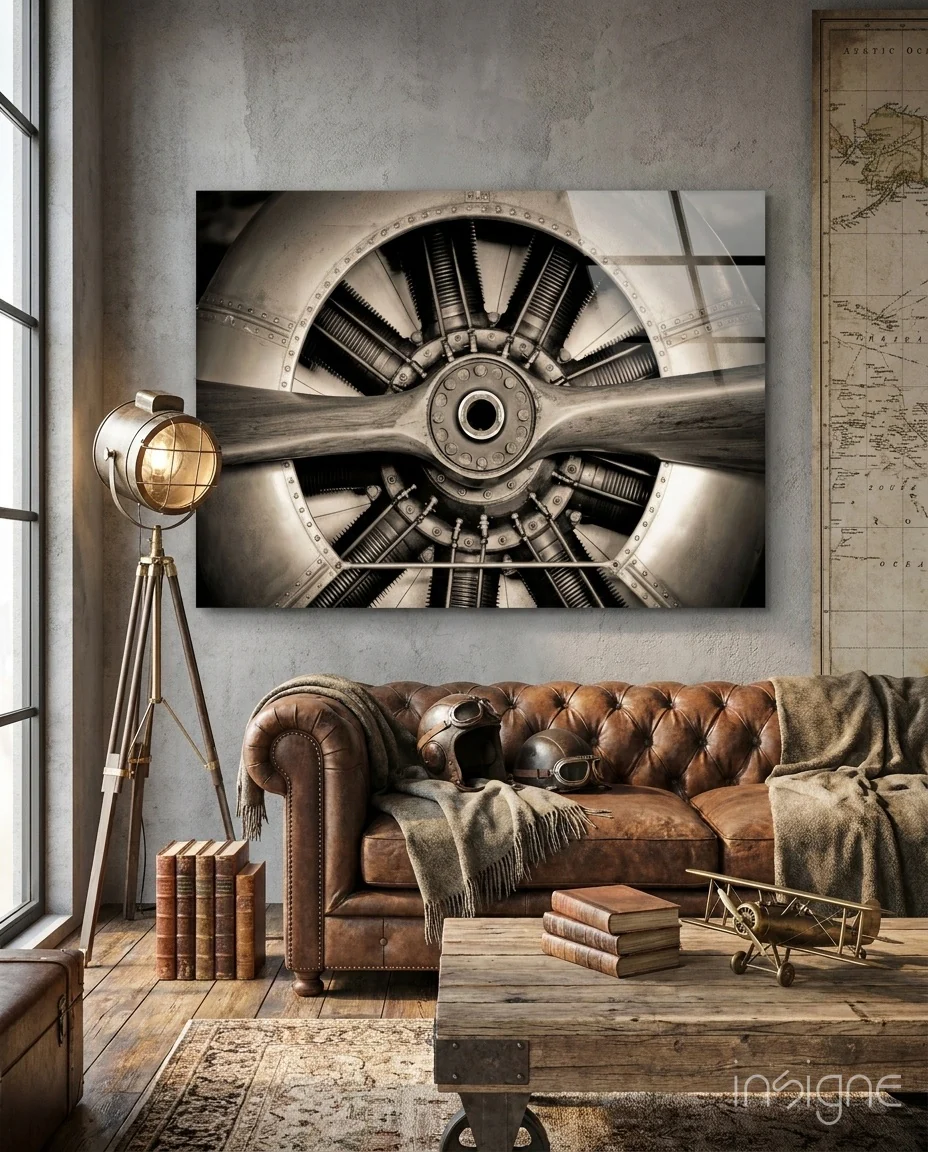 Propeller Glass Wall Art