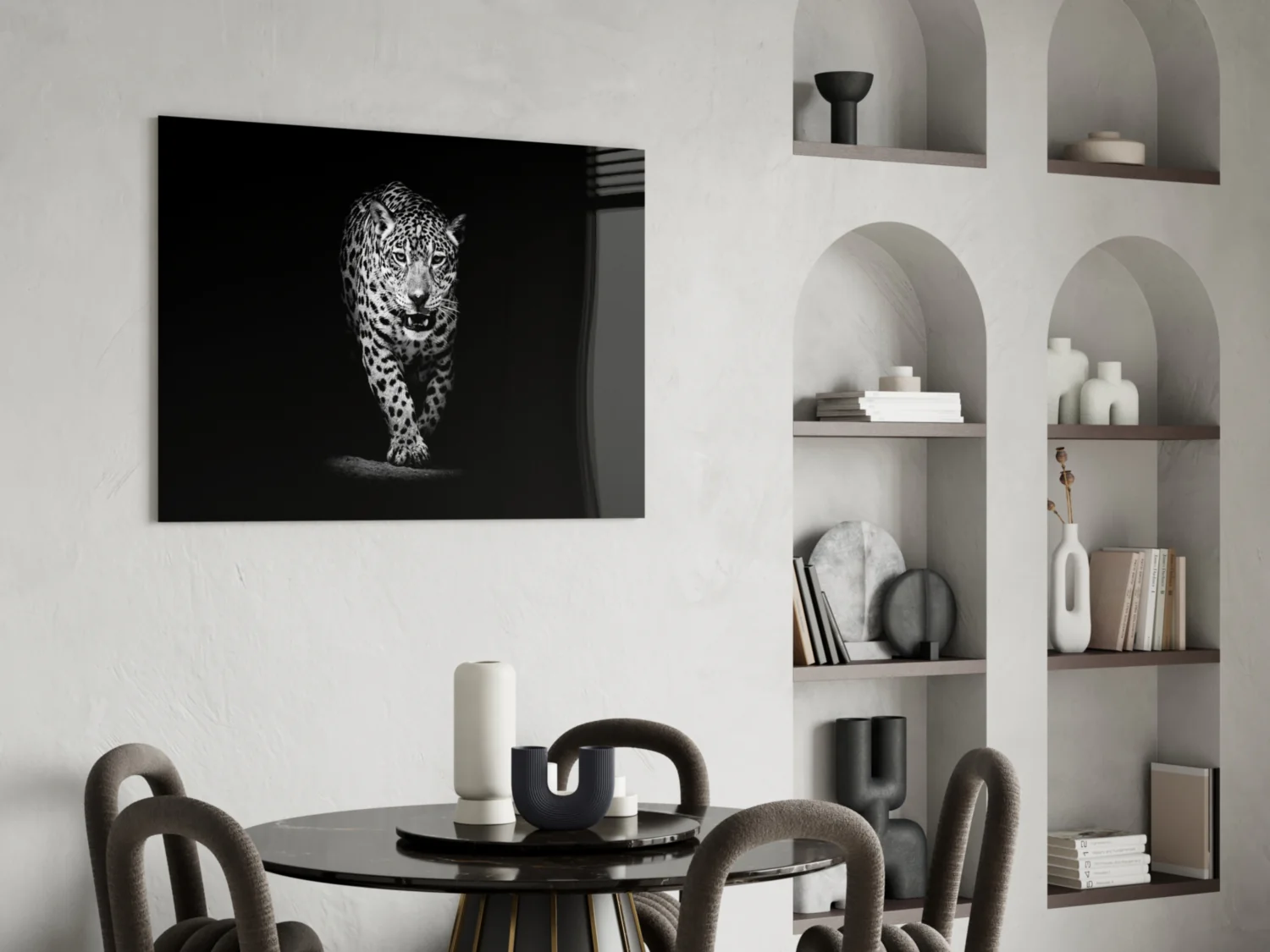 Prowling Leopard Full Body Glass Wall Art - Image 5