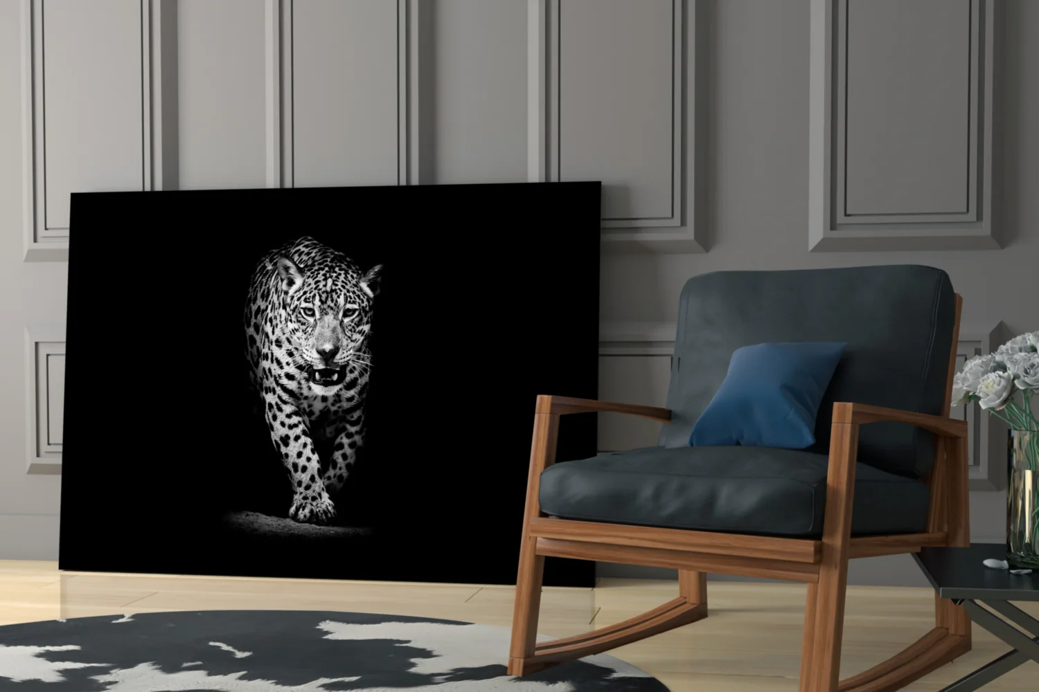 Prowling Leopard Full Body Glass Wall Art - Image 6
