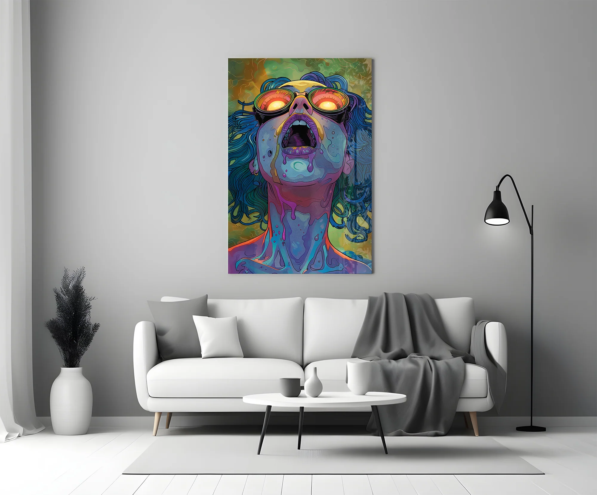 Psychedelic Goggles Glass Wall Art - Image 6