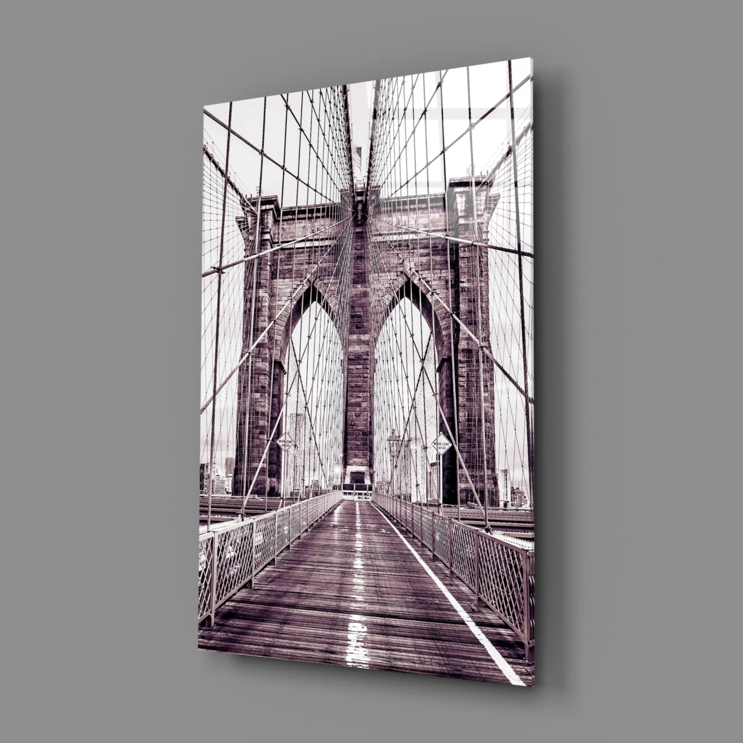 Purple Bridge Walkway View Glass Wall Art - Image 3