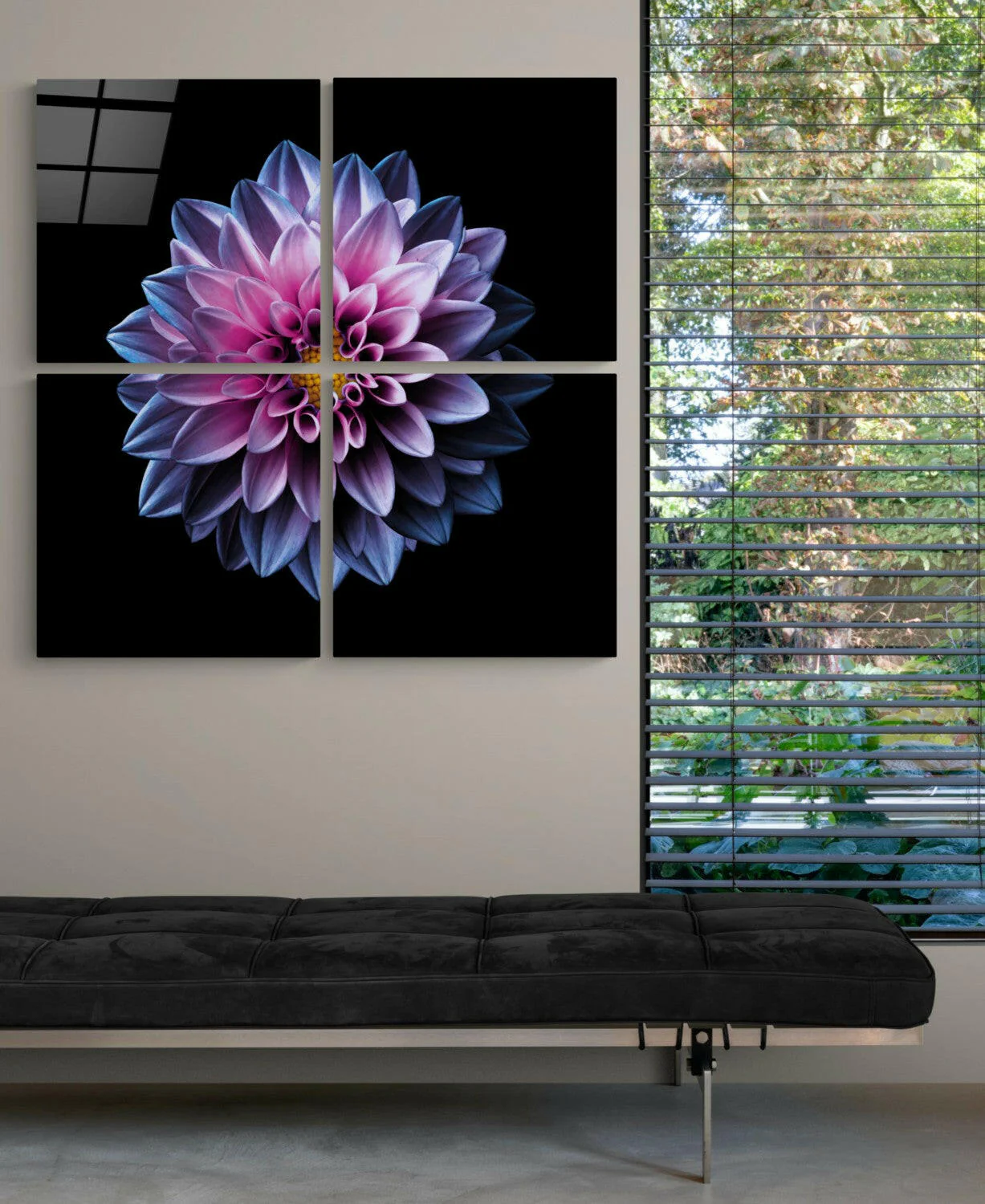 Purple Chrysanthemum Quadro Glass Wall Art - Image 4