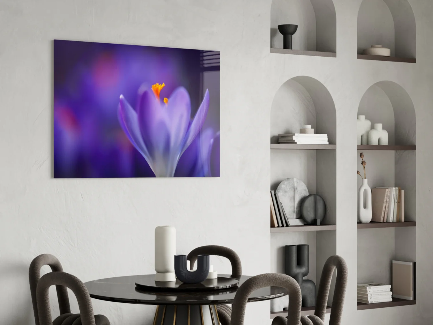 Purple Crocus Bloom Glass Wall Art - Image 6