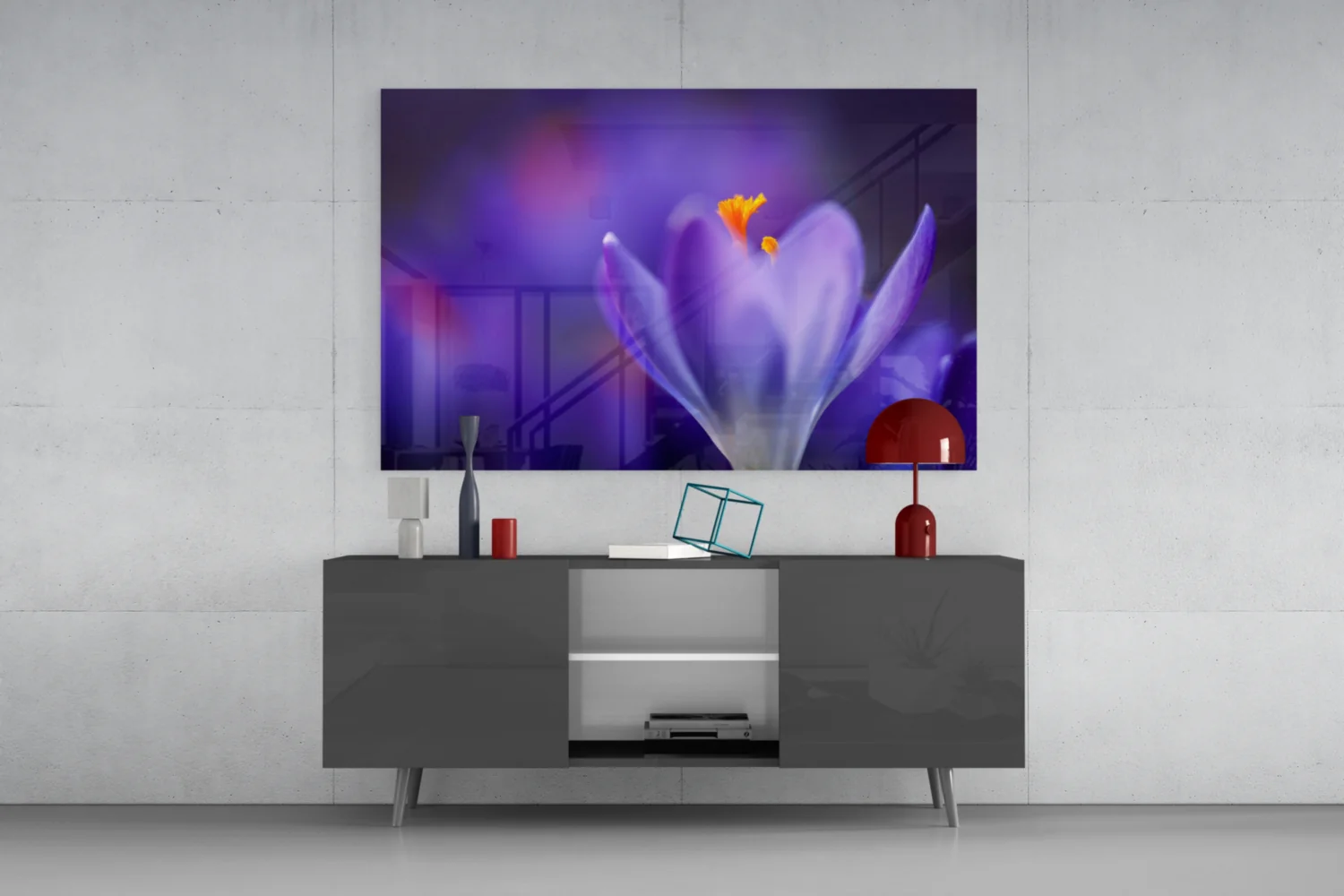Purple Crocus Bloom Glass Wall Art - Image 9