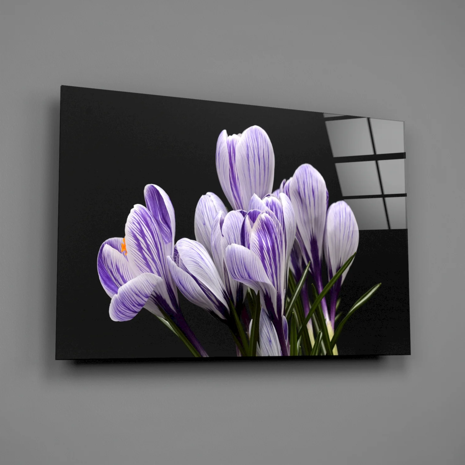 Purple Flowers Glass Wall Art - Image 2