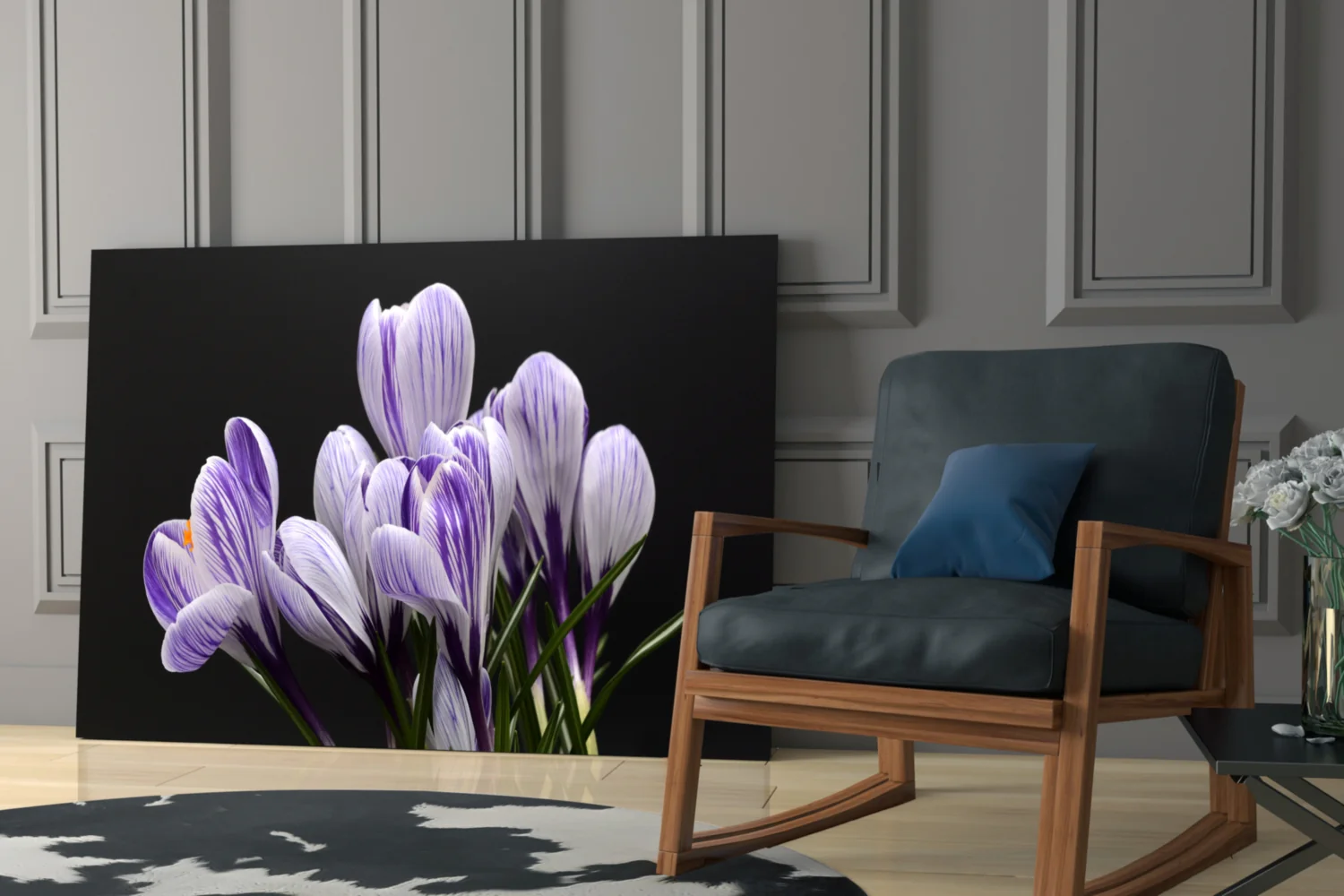 Purple Flowers Glass Wall Art - Image 6