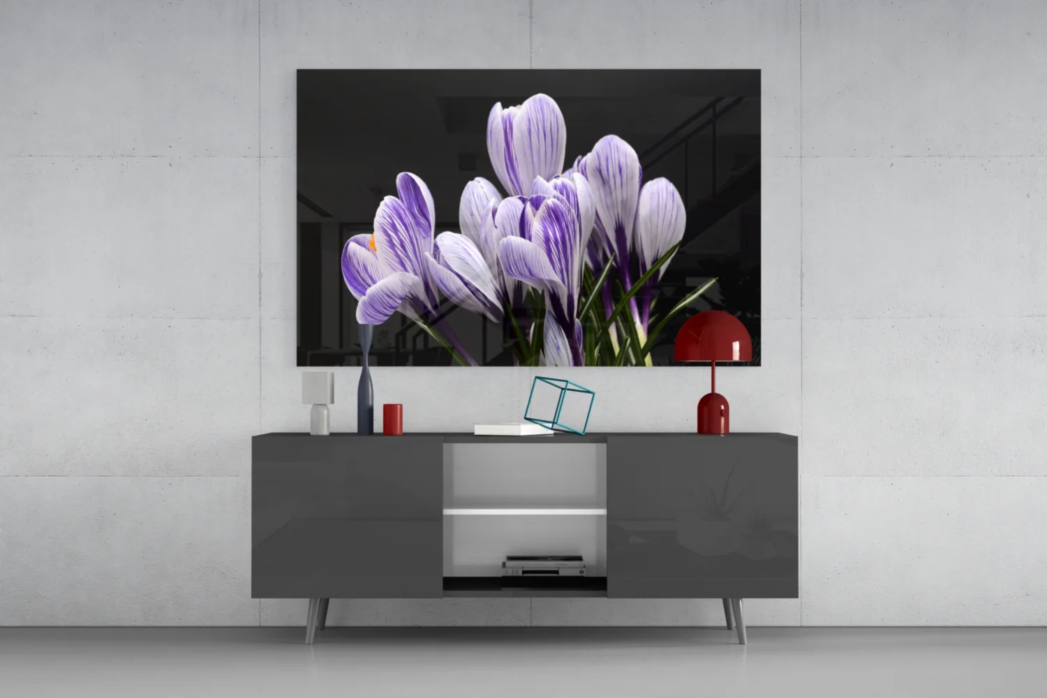Purple Flowers Glass Wall Art - Image 8
