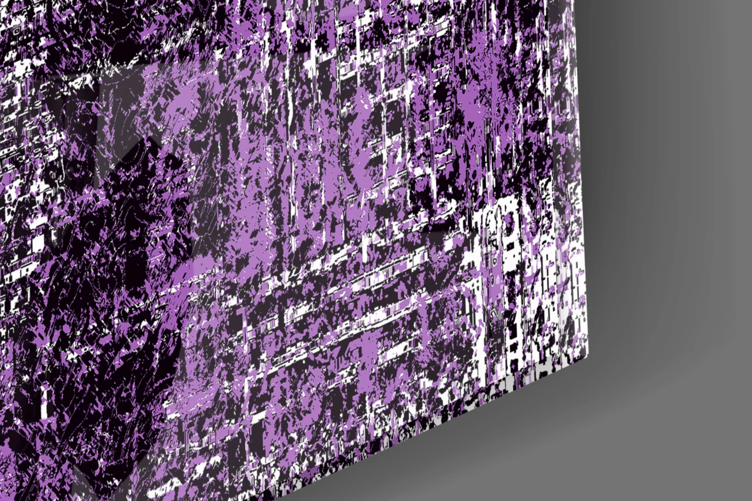 Purple Grunge Crosshatch Glass Wall Art - Image 7