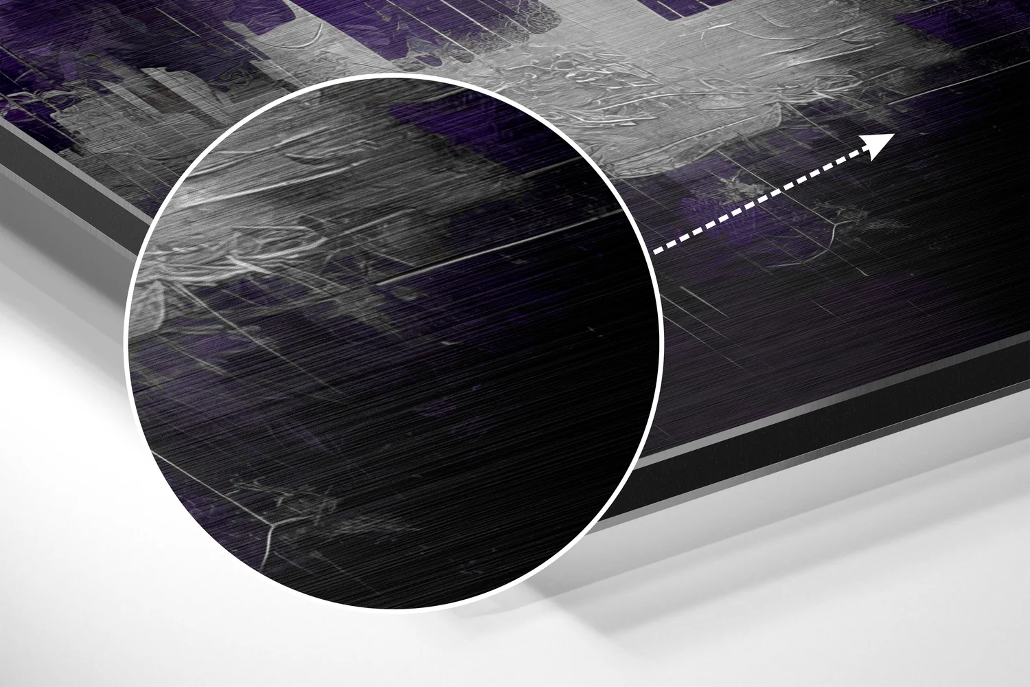 Purple Haze City Skyline Brushed Aluminum Dibond Wall Art - Image 3