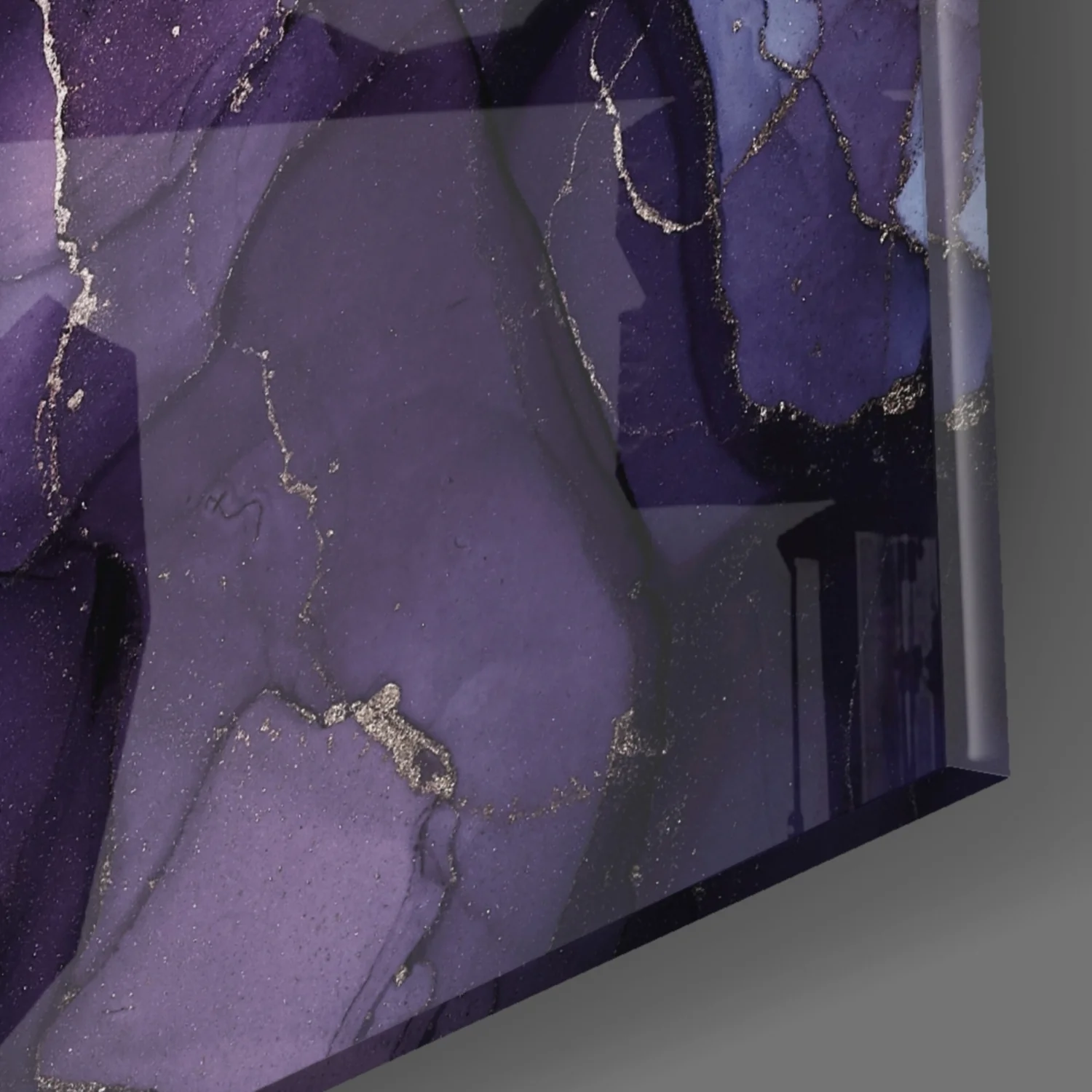Purple Lavender Gold Ink Glass Wall Art - Image 8