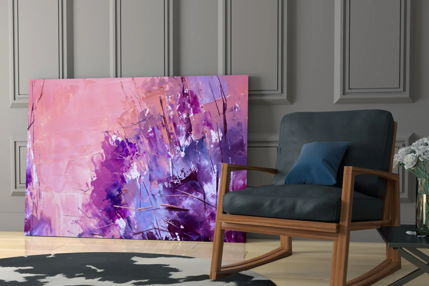 Purple Lavender Wildflower Glass Wall Art - Image 6