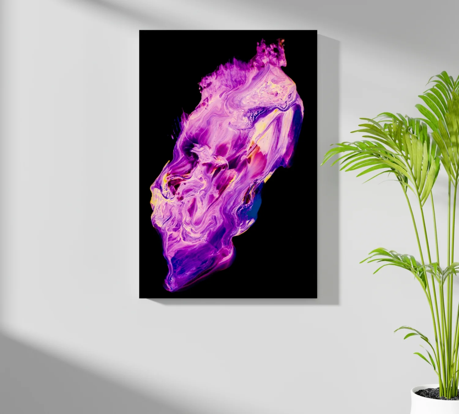 Purple Magenta Fluid Pour Aluminum Print - Image 7