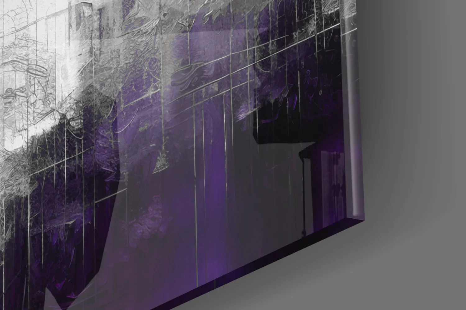 Purple Mist Abstract Skyline Glass Wall Art - Image 7