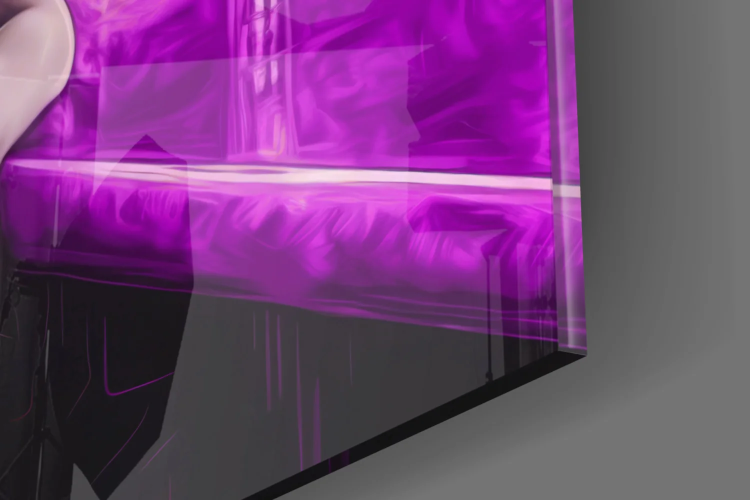 Purple Noir Blonde at Bar Glass Wall Art - Image 7