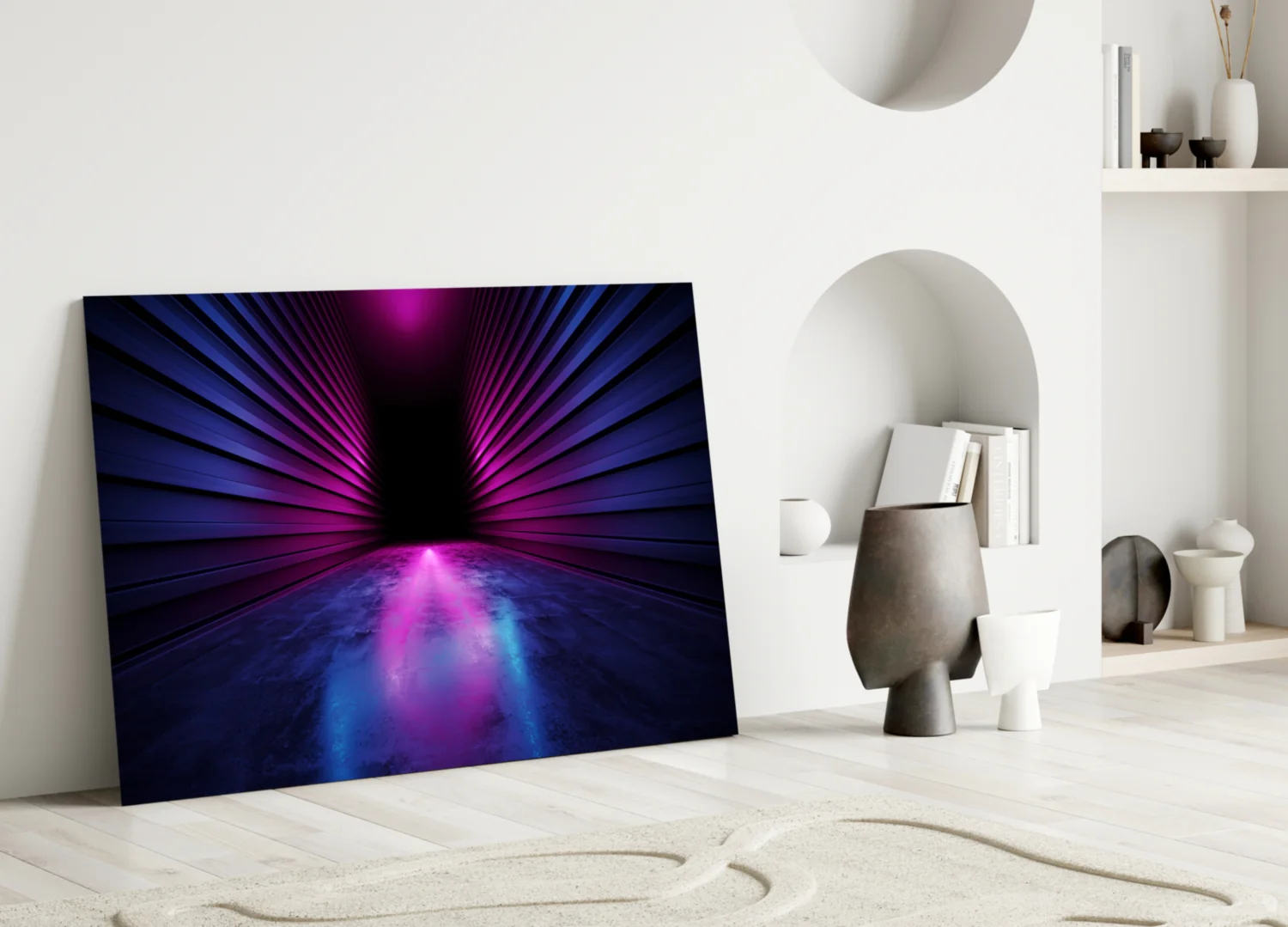 Purple Radial Light Tunnel Glass Wall Art - Image 3