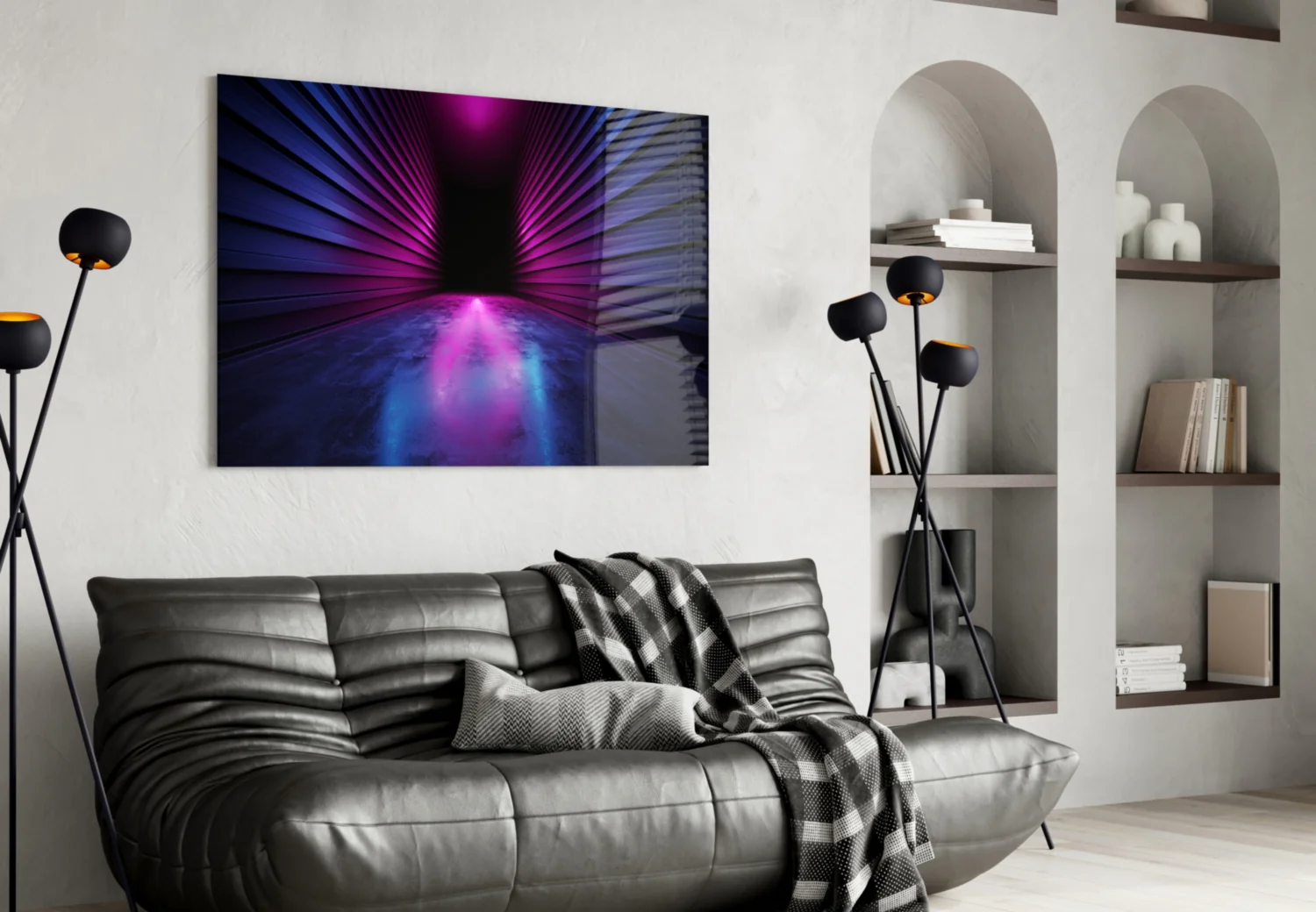 Purple Radial Light Tunnel Glass Wall Art - Image 4