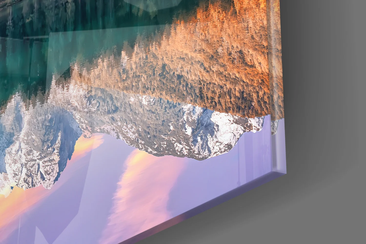 Purple Sky Alpine Lake Glass Wall Art - Image 7