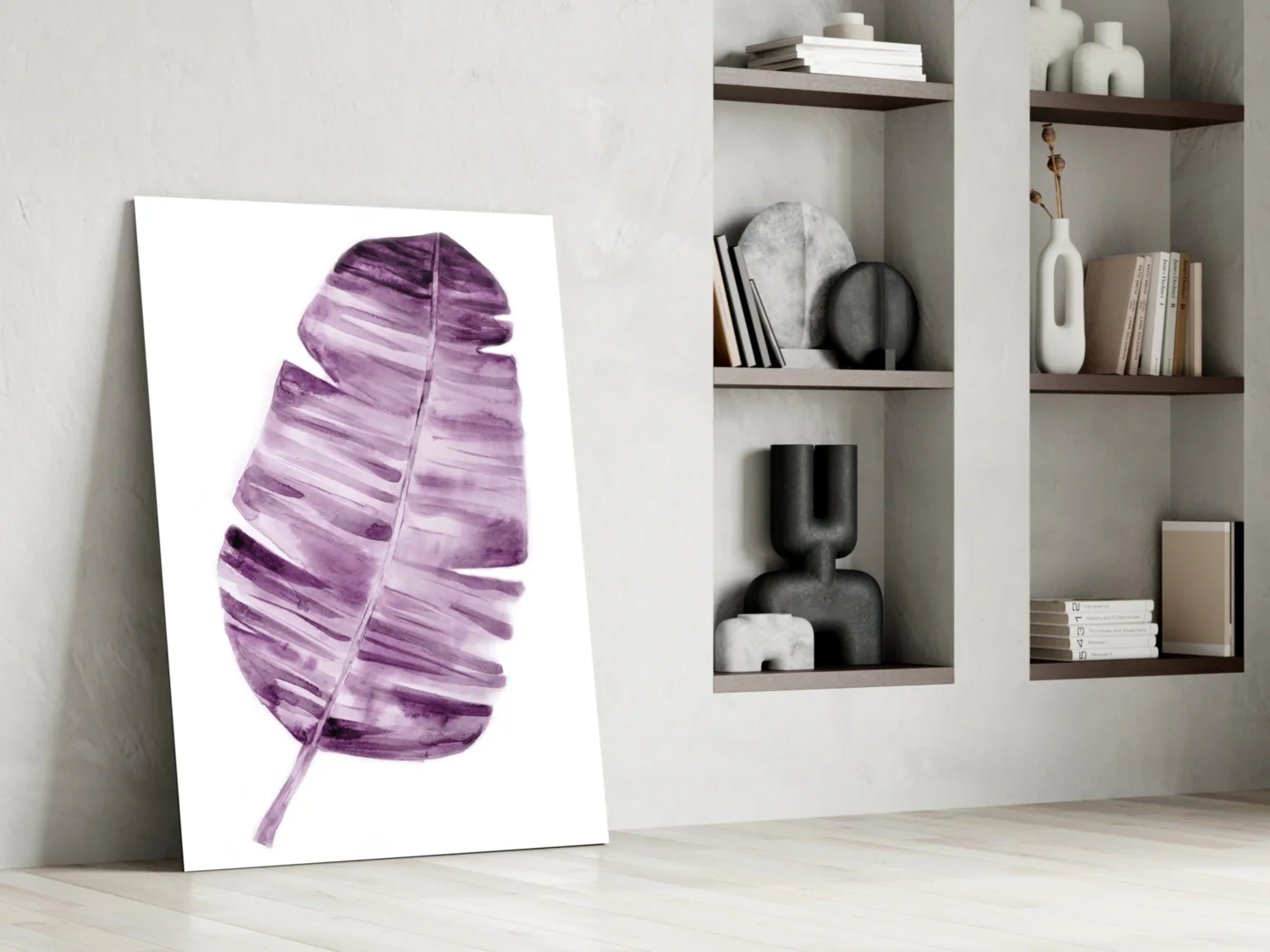 Purple Watercolor Banana Leaf Glass Wall Art - Image 6