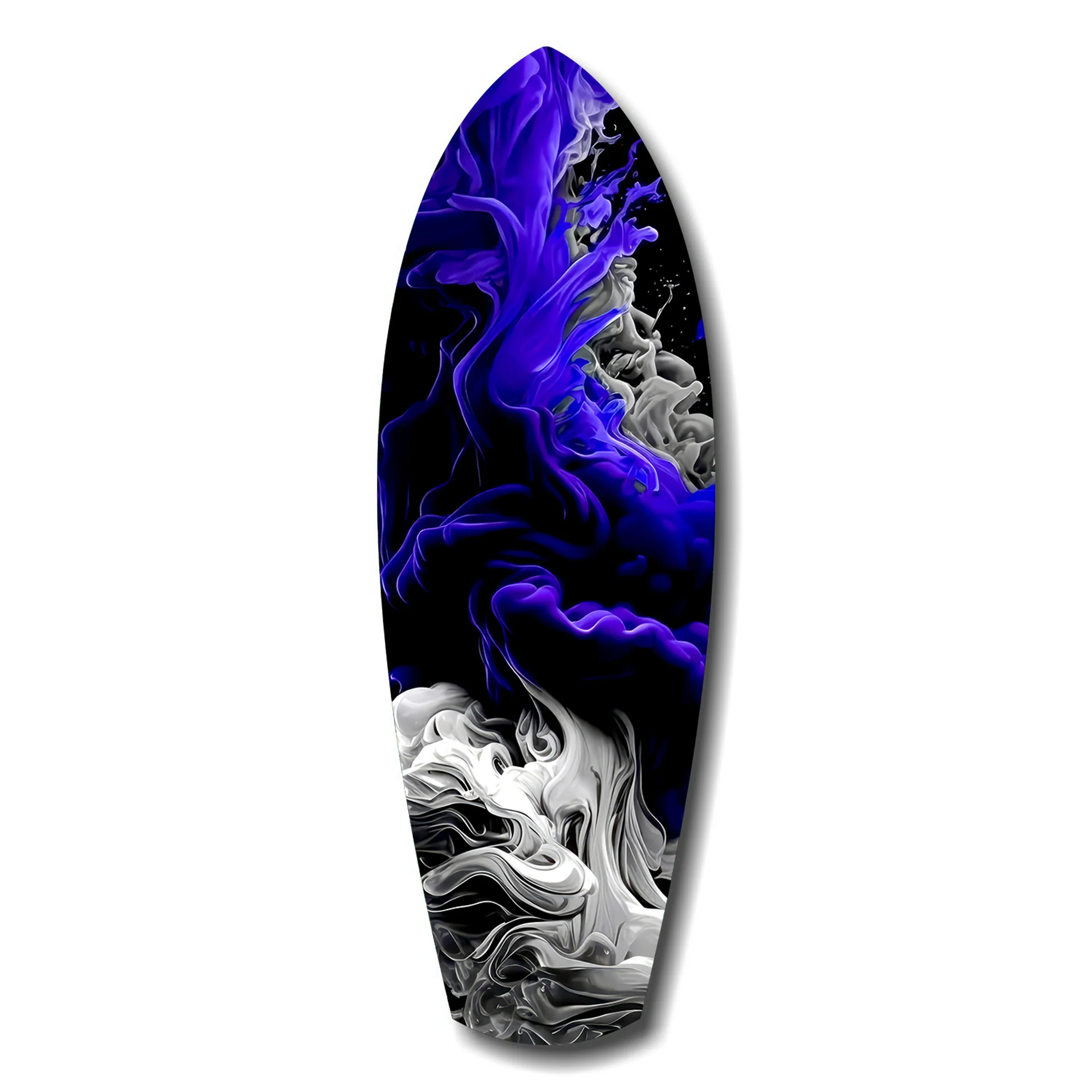 Purple White Smoke Ink Storm Glass Wall Art - Image 7