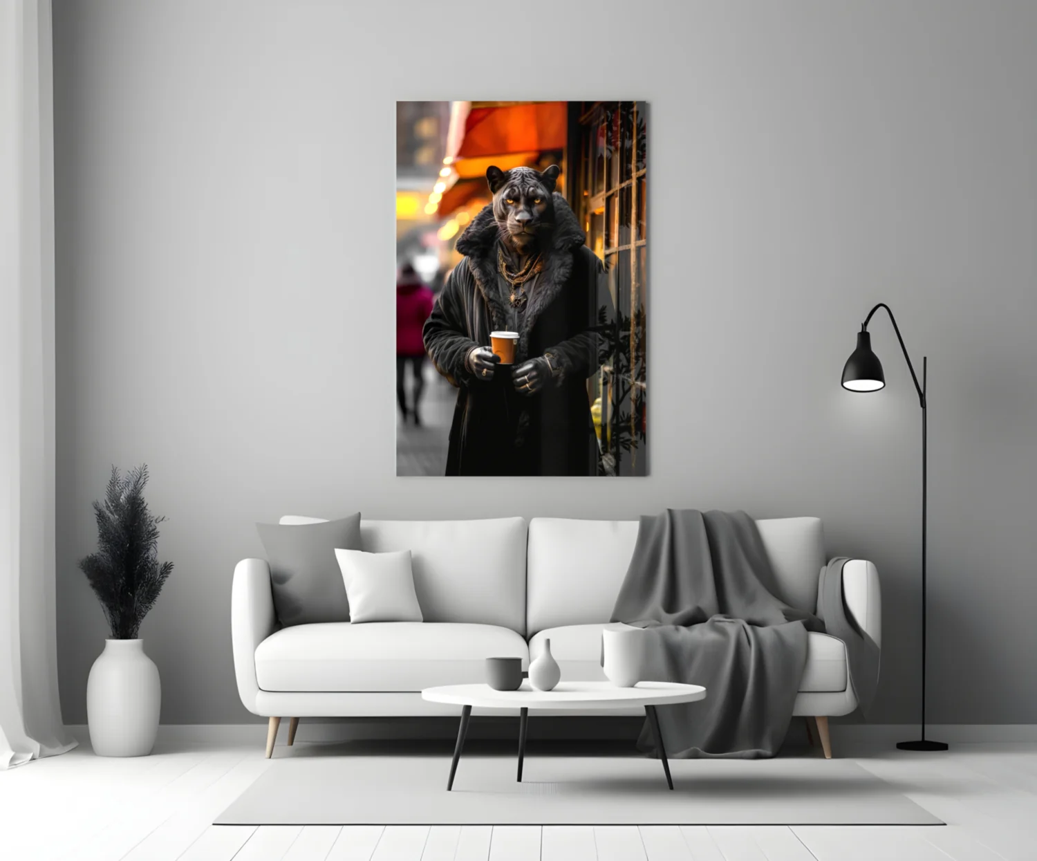 Java the Leopard Glass Wall Art || Designer's Collection - Image 4