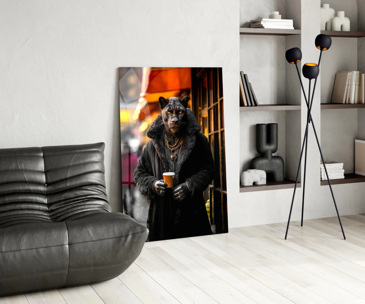 Java the Leopard Glass Wall Art || Designer's Collection - Image 6