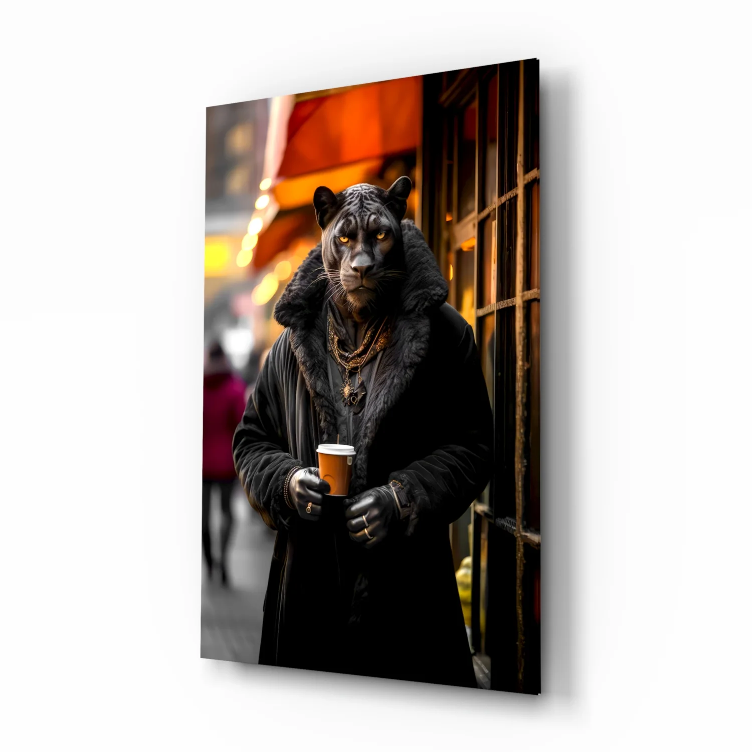 Java the Leopard Glass Wall Art || Designer's Collection - Image 2
