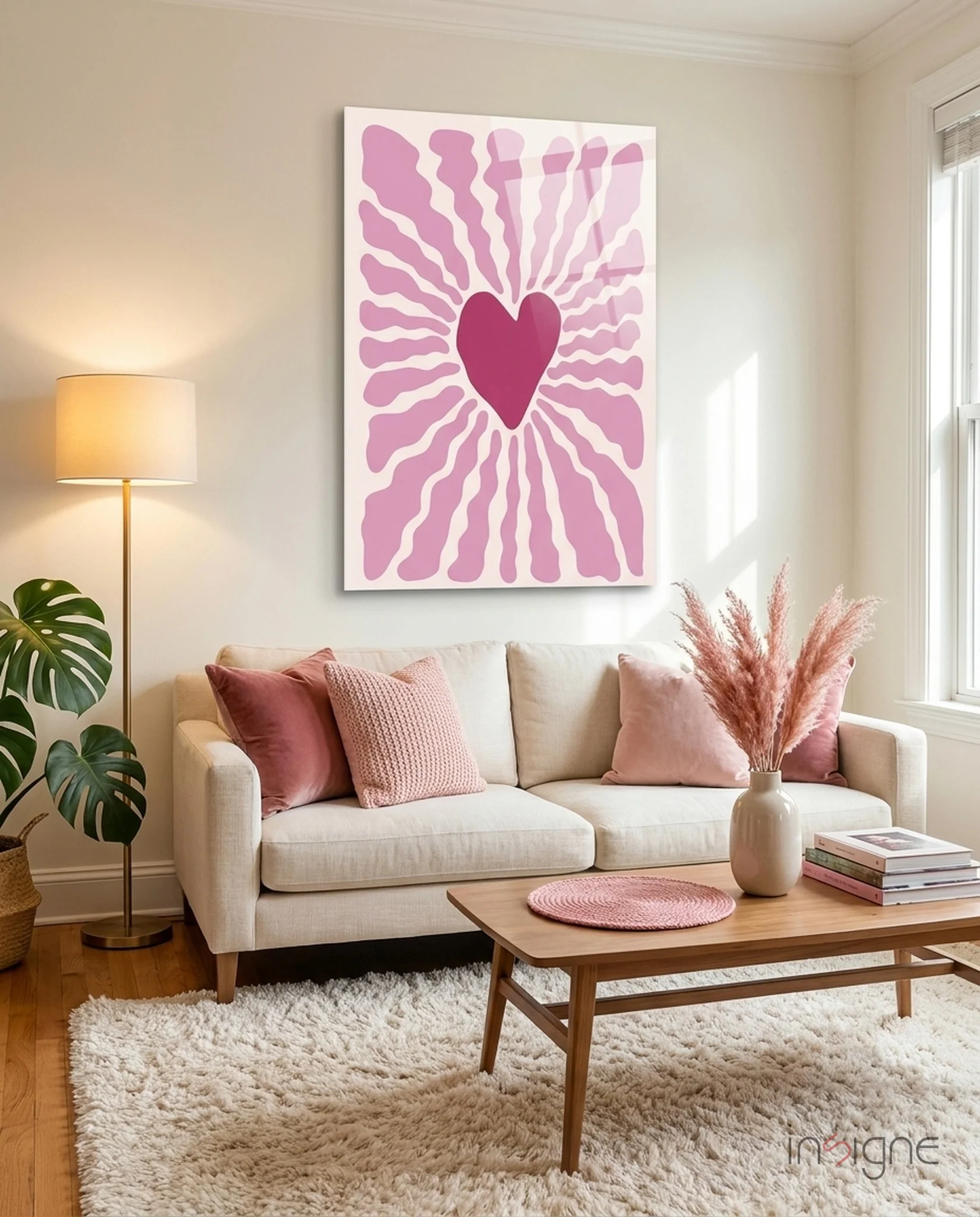 Radiant Heart Glass Wall Art