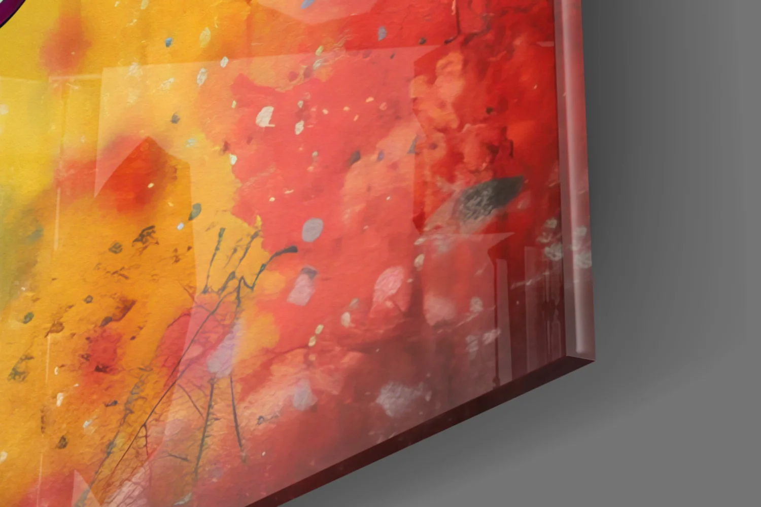 Rainbow Drip Giraffe Red Shades Glass Wall Art - Image 7