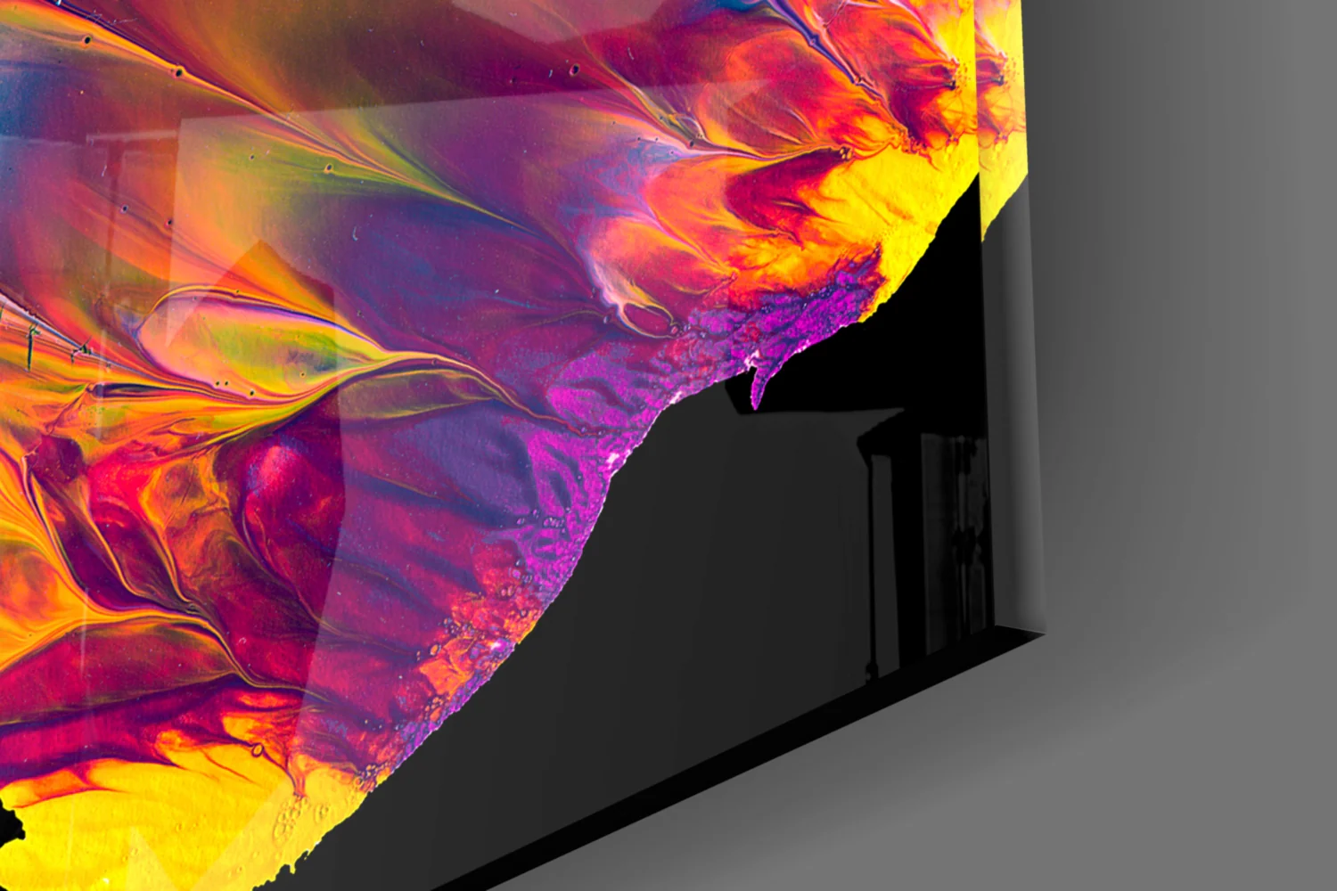 Rainbow Marbled Paint Glass Wall Art - Image 7