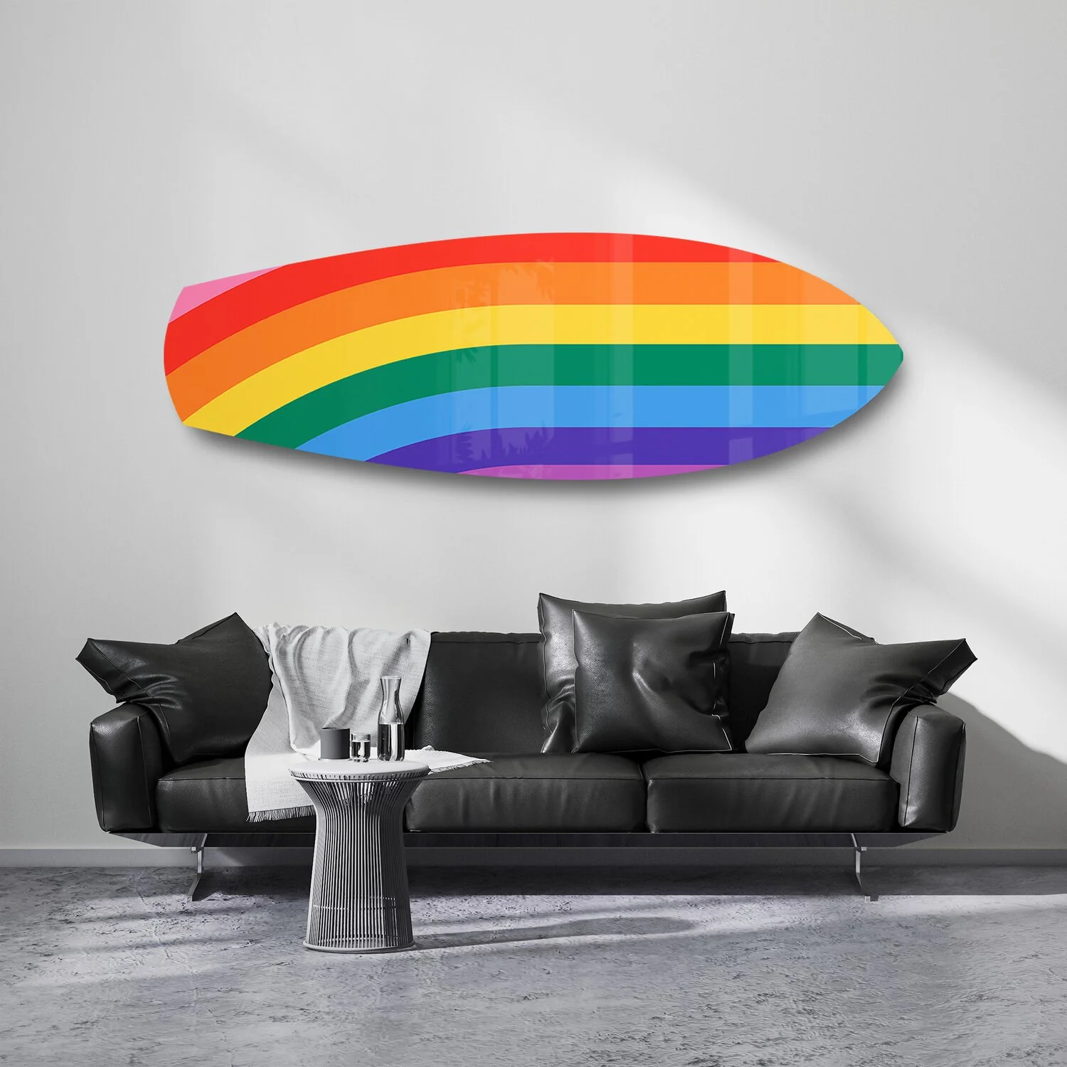 Rainbow Pride Stripes Glass Wall Art - Image 7