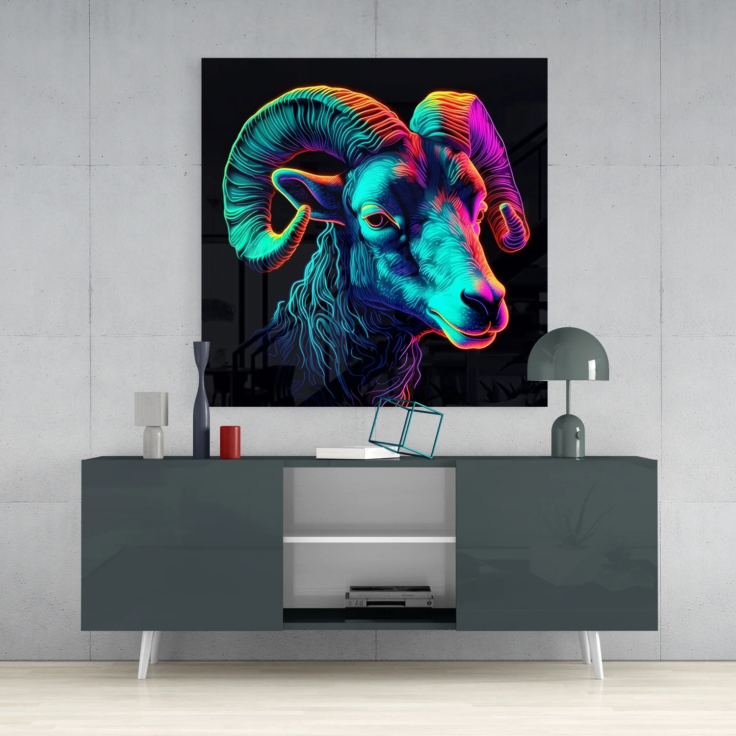 Ram Glass Wall Art - Image 4
