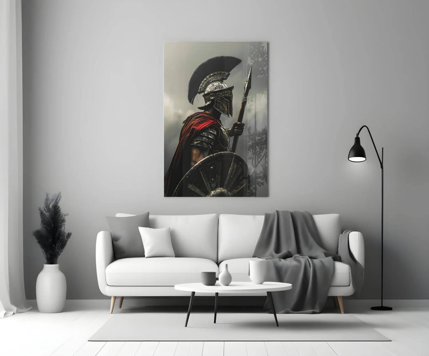 Realistic Spartan Warrior Glass Wall Art - Image 4