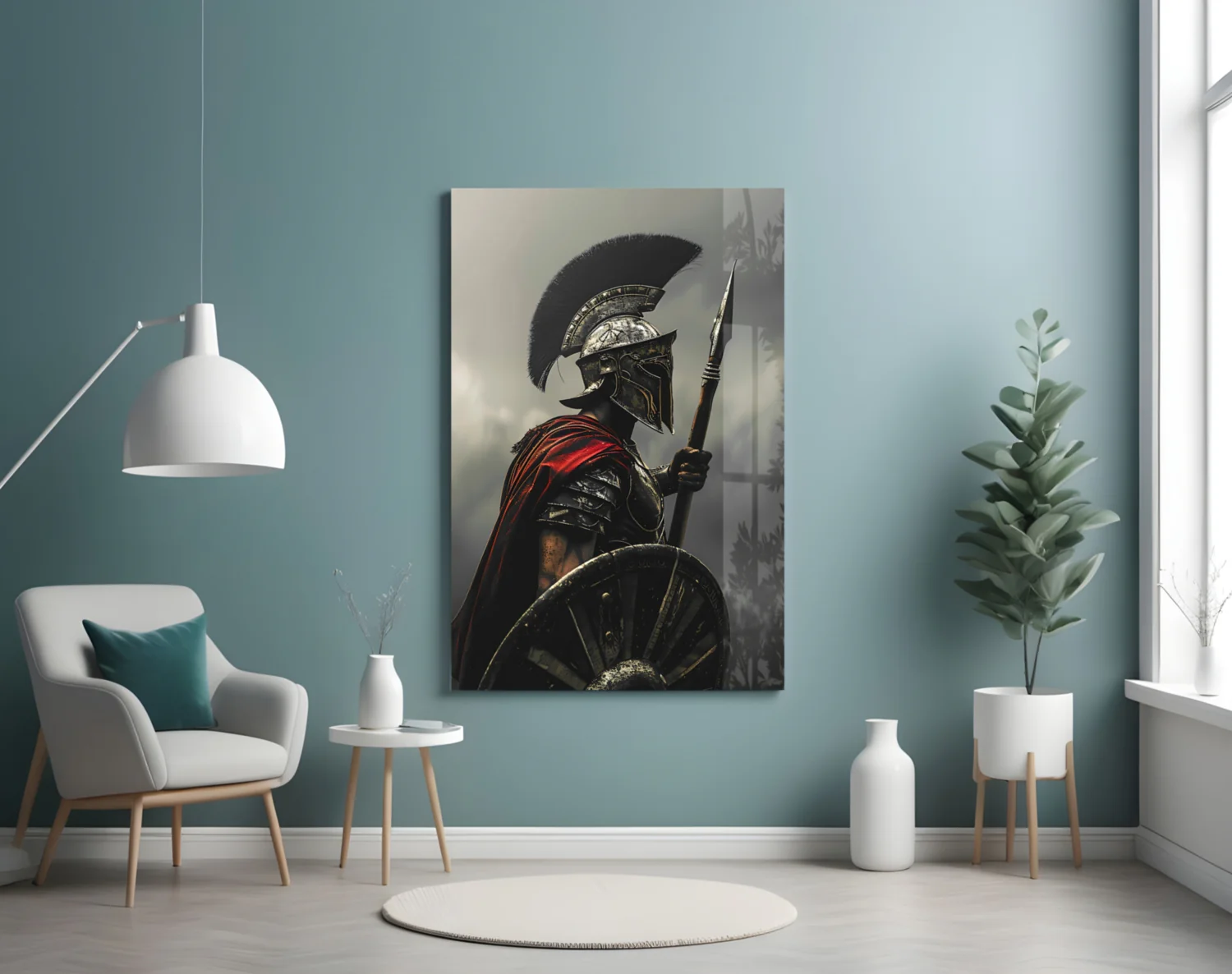 Realistic Spartan Warrior Glass Wall Art - Image 5