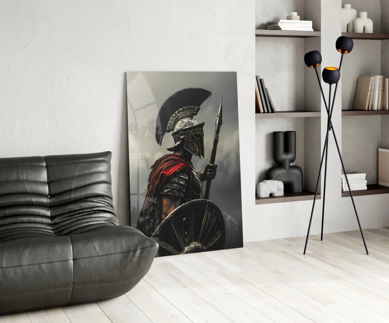 Realistic Spartan Warrior Glass Wall Art - Image 6