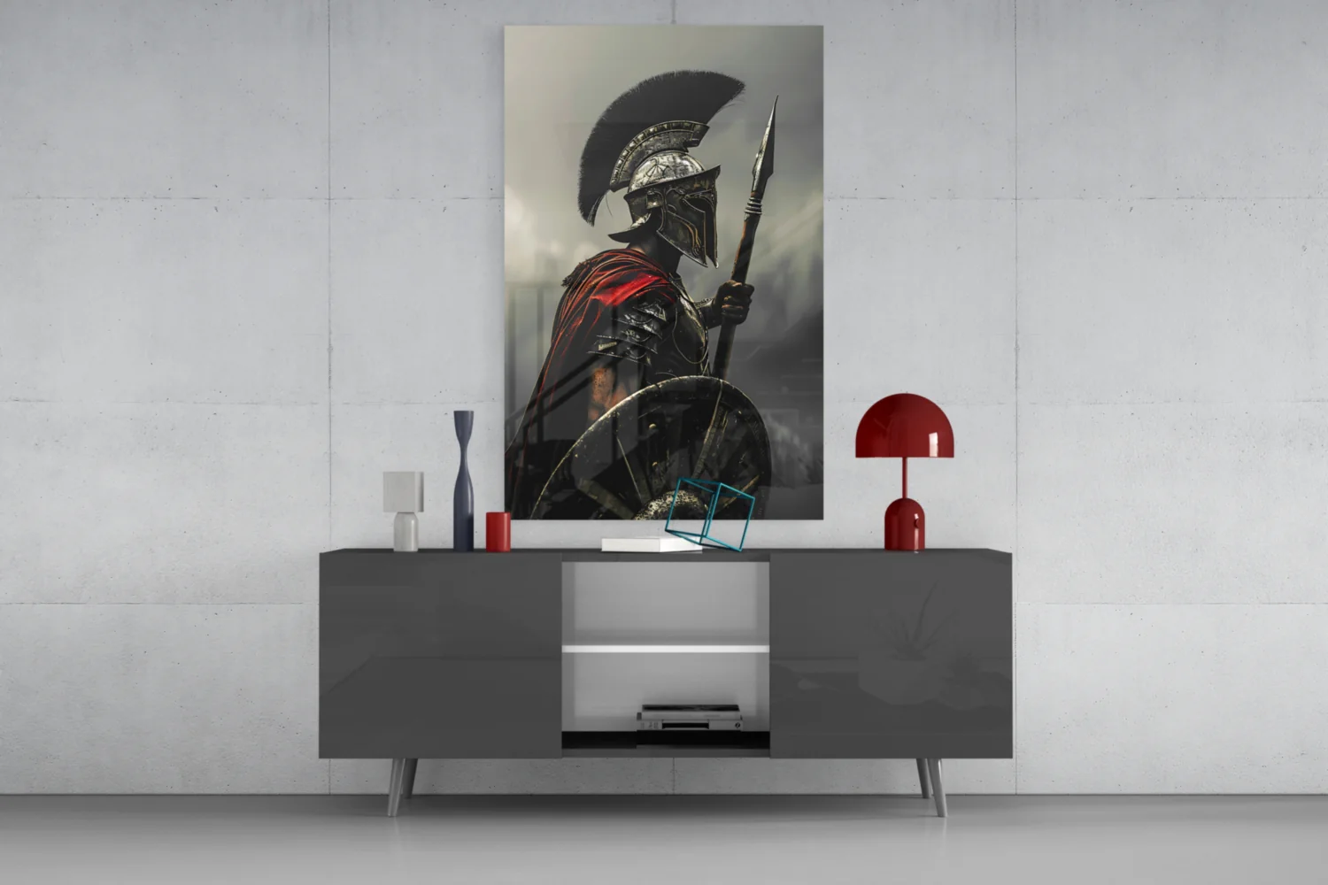 Realistic Spartan Warrior Glass Wall Art - Image 9