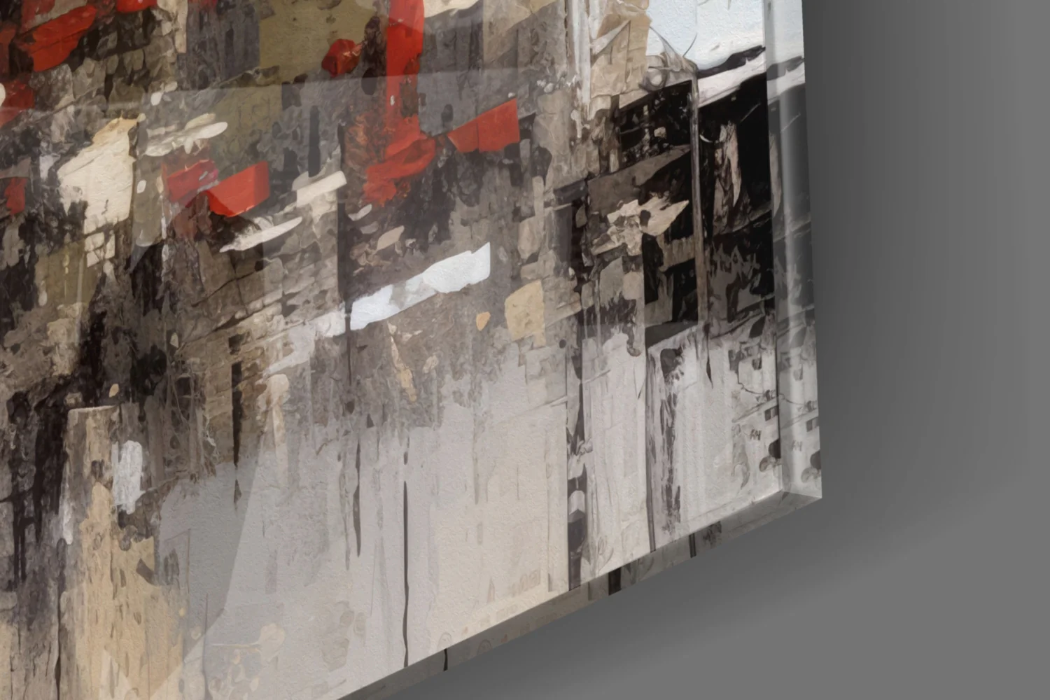 Red Accent City Street Figures Glass Wall Art - Image 7