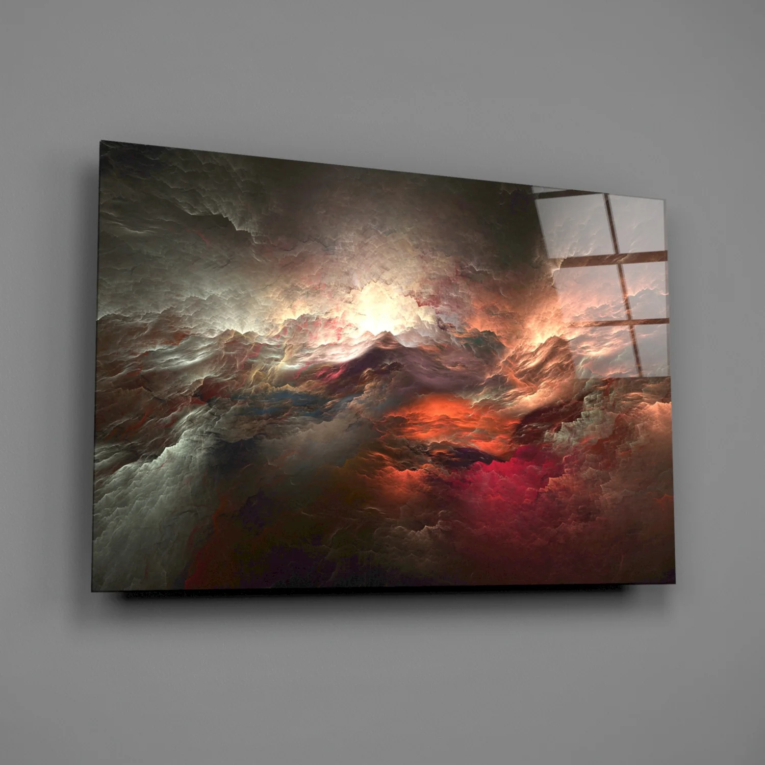 Red Chaos Glass Wall Art - Image 2