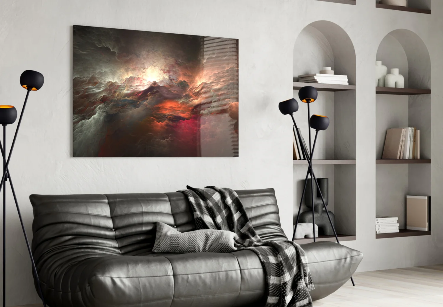 Red Chaos Glass Wall Art - Image 4