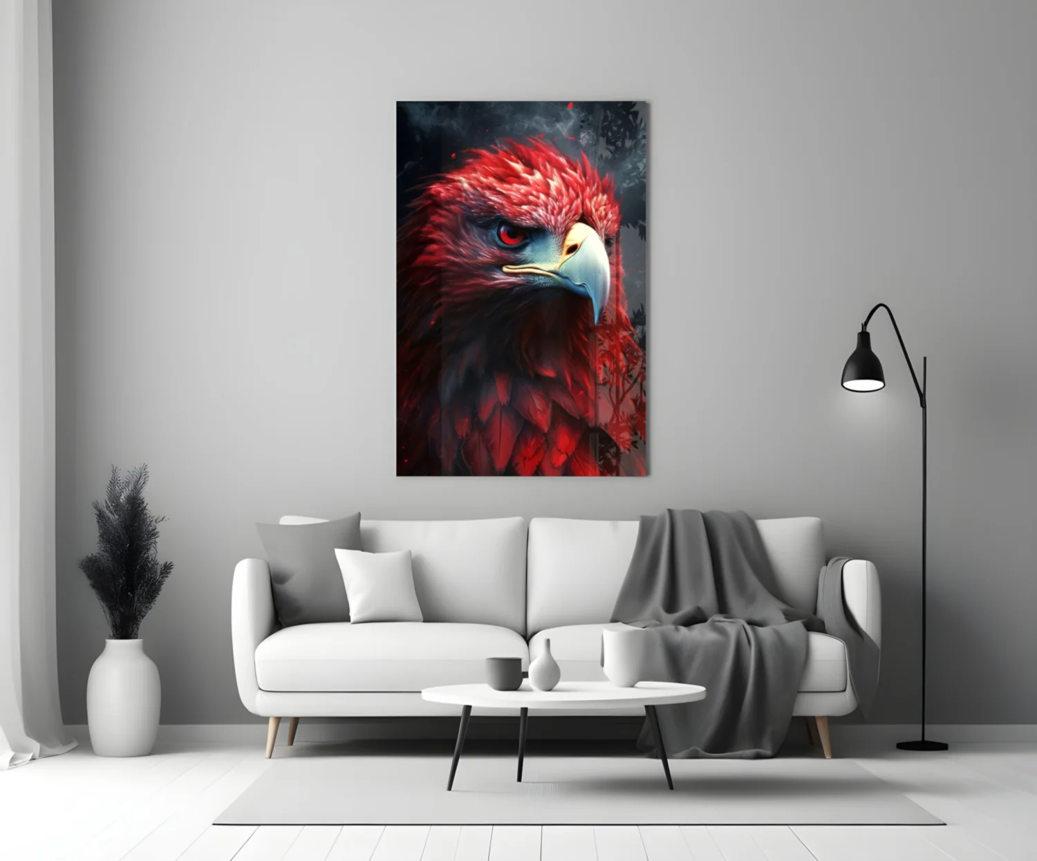 Red Eagle Glass Wall Art|| Designer's Collection - Image 4
