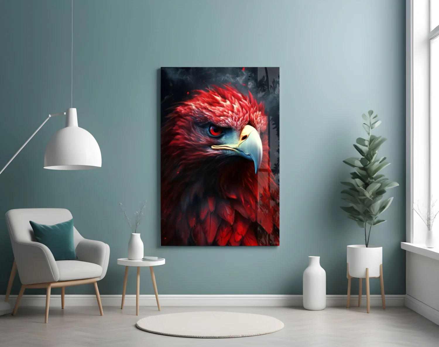 Red Eagle Glass Wall Art|| Designer's Collection - Image 5