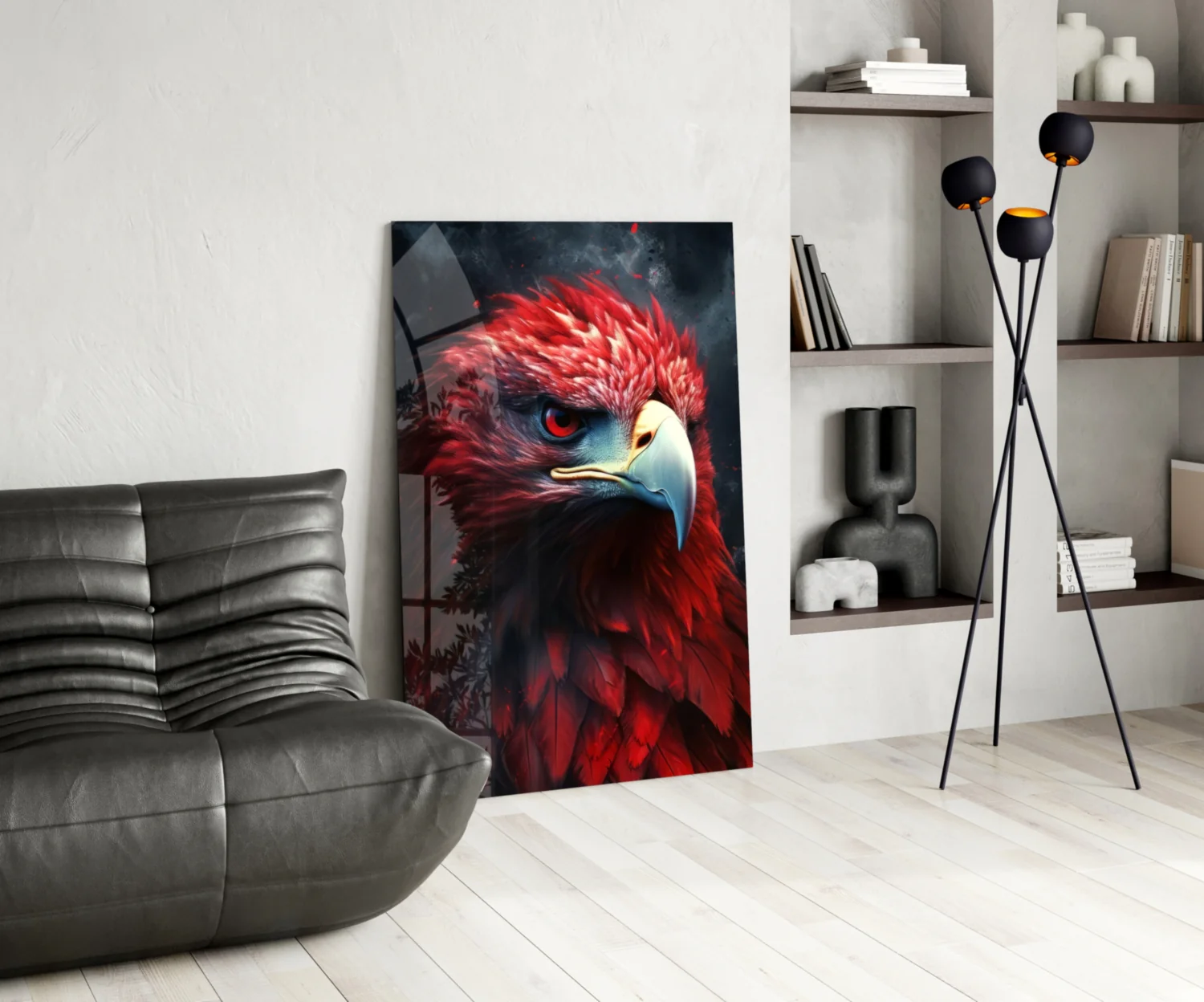 Red Eagle Glass Wall Art|| Designer's Collection - Image 6