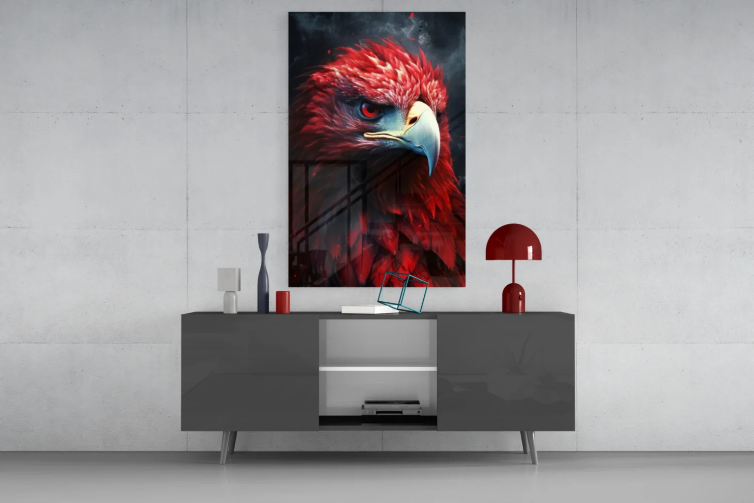 Red Eagle Glass Wall Art|| Designer's Collection - Image 9