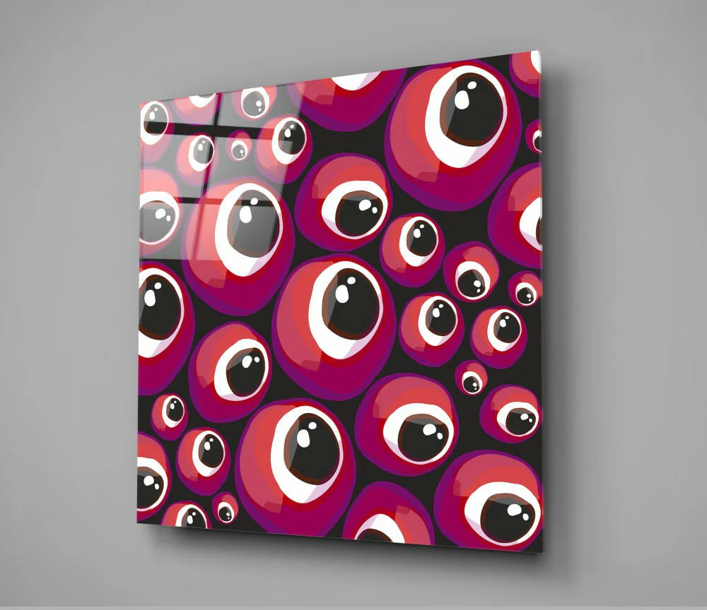 Red Evil Eye Beads Glass Wall Art - Image 2