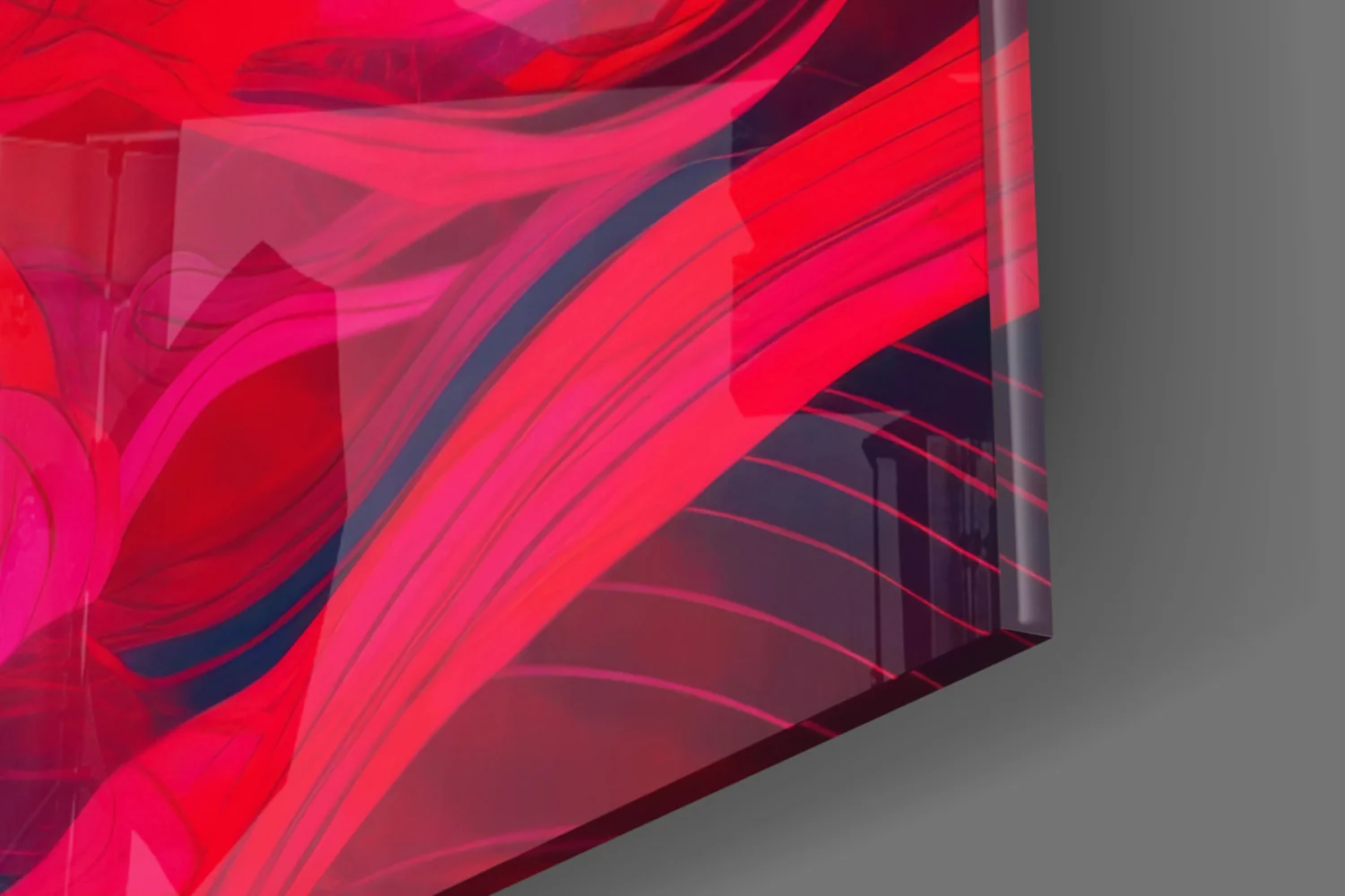 Red Feelings Glass Wall Art || Designer Collection - Image 7