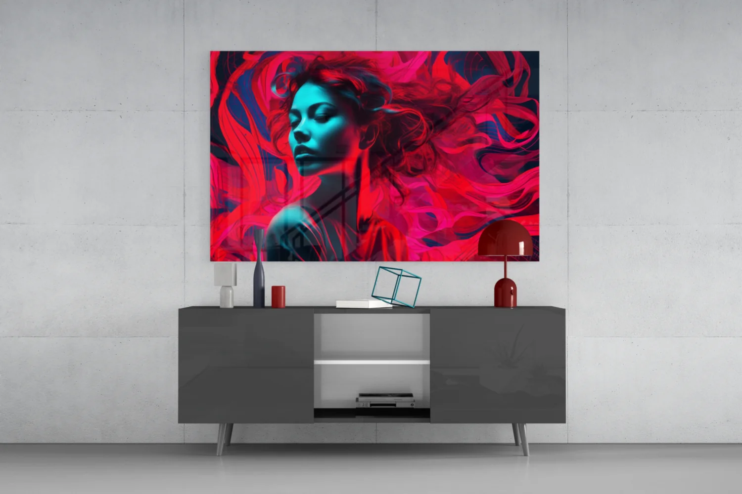 Red Feelings Glass Wall Art || Designer Collection - Image 8