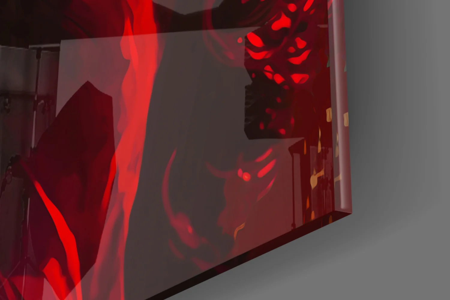 Red Glow Blonde Diva Glass Wall Art - Image 7