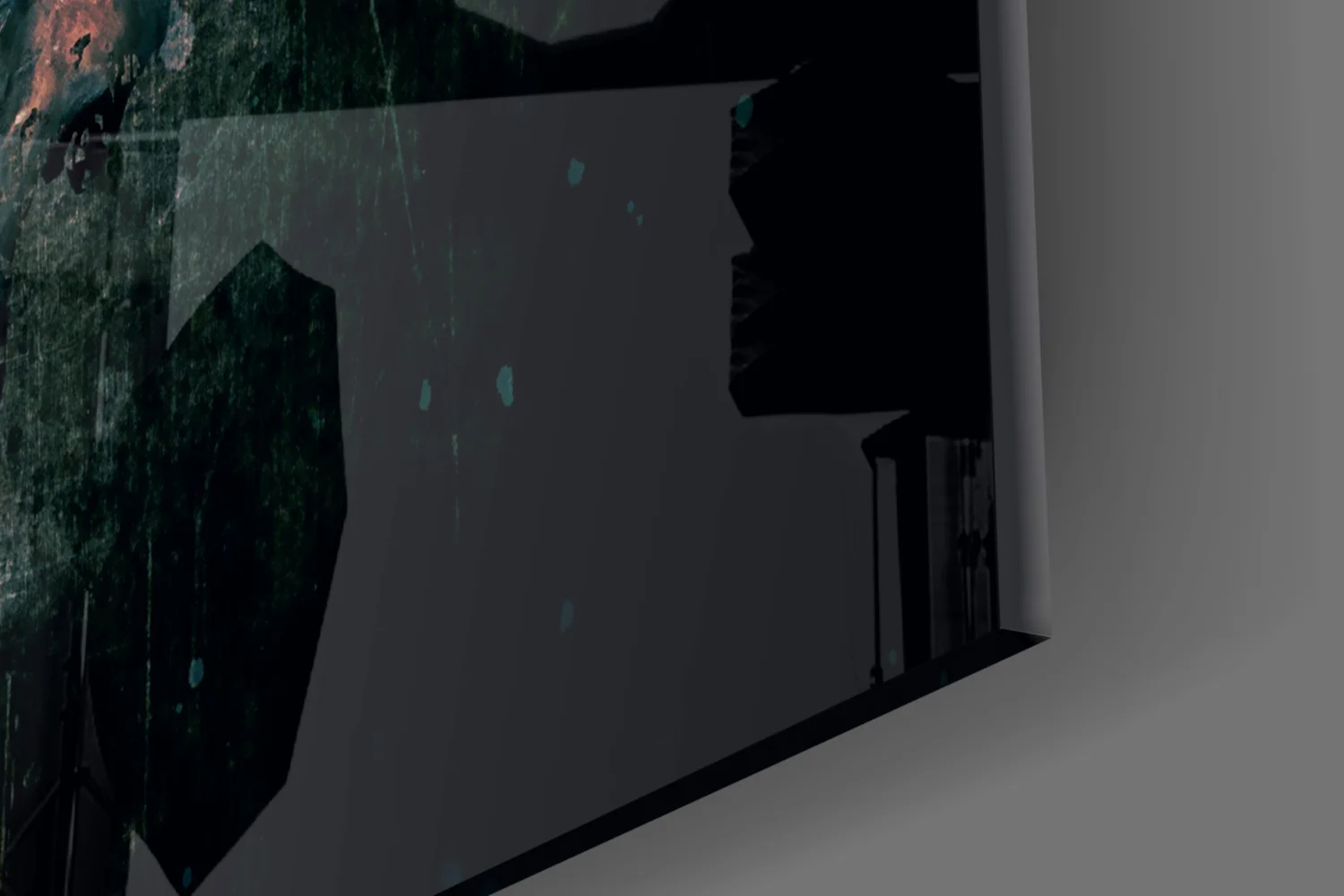 Red Glow Grunge Skull Glass Wall Art - Image 7