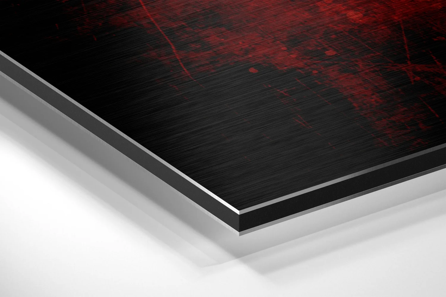 Red Green Grunge Skull Brushed Aluminium Dibond Wall Art - Image 2