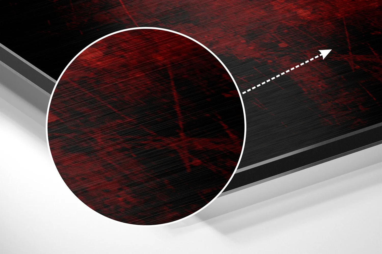 Red Green Grunge Skull Brushed Aluminium Dibond Wall Art - Image 3