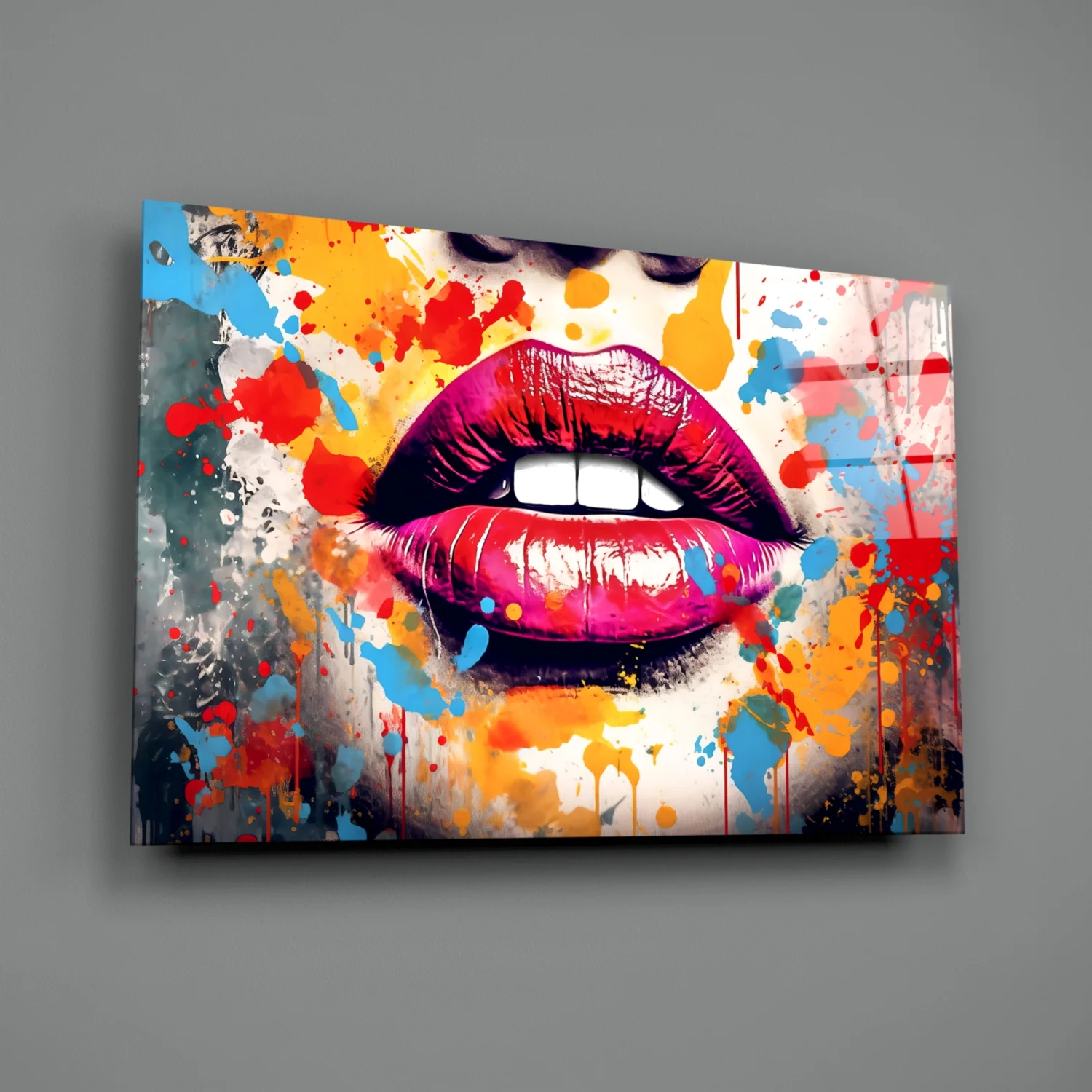 Red Lip Glass Wall Art || Designer Collection - Image 2